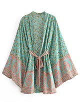 Kimono court de plage | jardin vert Vert