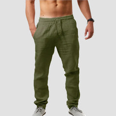 Pantalon Japonais En Lin À Taille Élastique