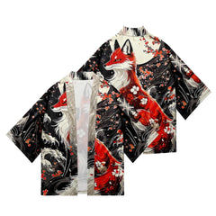 Haori | renard et cerisiers