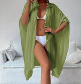 kimono de plage léger uni