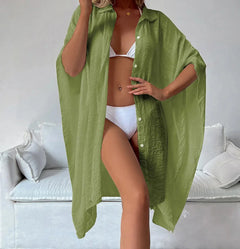 kimono de plage léger uni