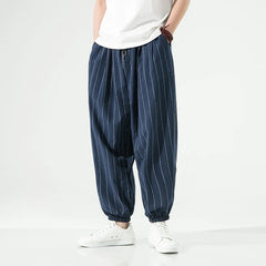 pantalon rayé asiatique pour homme
