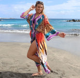 kimono de plage imprimé