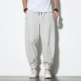 pantalon en lin naturel style japonais