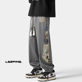 pantalon japonais homme brodé style rétro