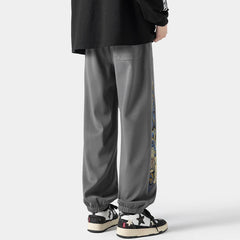 pantalon japonais homme brodé style rétro - vue de côté
