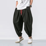 Pantalon sarouel japonais homme coloris noir
