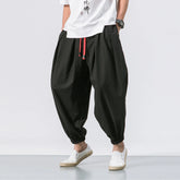 Pantalon sarouel japonais homme coloris noir