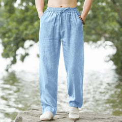pantalon japonais en lin respirant