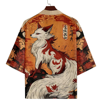 Haori | renard blanc et érables