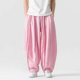 Pantalon jogging japonais homme coloris rose