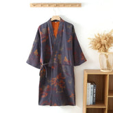 Peignoir kimono | paysage ukiyo Bleu marine