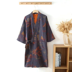 Peignoir kimono | paysage ukiyo Bleu marine