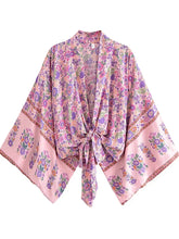 Kimono court de plage | cachemire Rose