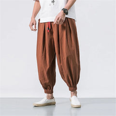 Pantalon sarouel japonais homme coloris terracotta