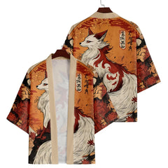 Haori | renard blanc et érables