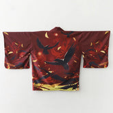 Haori | vol de corbeaux Rouge sombre, dos