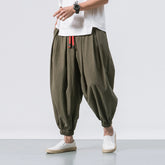 Pantalon sarouel japonais homme coloris vert kaki