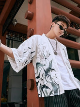 veste kimono avec motif corbeau