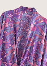 kimono fleuri court violet