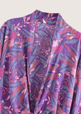 kimono fleuri court violet