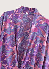 kimono fleuri court violet