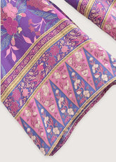 kimono violet fleuri avec pantalon assorti
