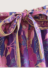 ensemble de pantalon en kimono violet fleuri