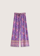 Ensemble De Pantalon En Kimono Violet Fleuri