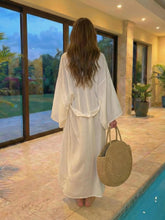 Kimono Long Élégant |Linen Mist - vue de dos