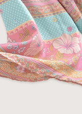Kimono court de plage | bleu et rose Rose