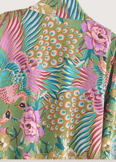 kimono esthétique paon fleuri