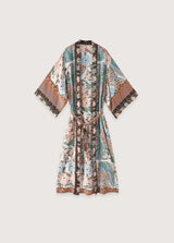 kimono long bohémien fleuri luxueux