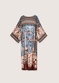 kimono long bohème en patchwork multicolore