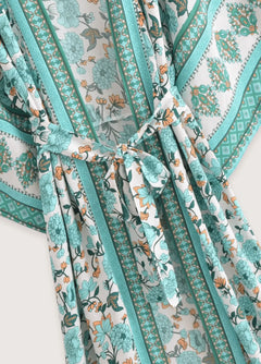 veste kimono bleu calanque