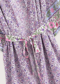 kimono floral lilas