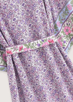 vêtement long floral lilas