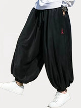 pantalon japonais homme Kurozen noir ample style hakama traditionnel et streetwear