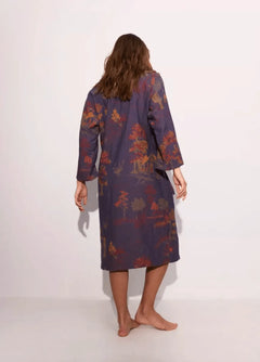 peignoir kimono bleu pour femme