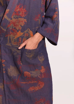 peignoir léger bleu pour femme