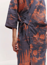 robe de chambre kimono bleu