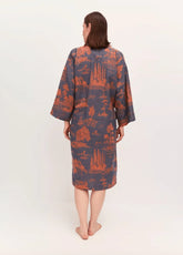 kimono bleu pour femme