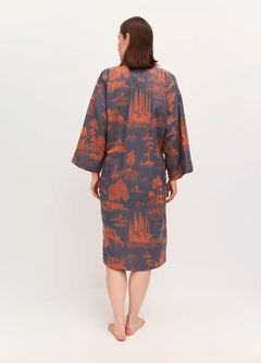 kimono bleu pour femme
