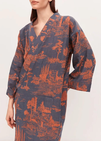 Peignoir Kimono Bleu Femme | Kaido
