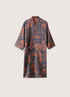 peignoir kimono bleu femme
