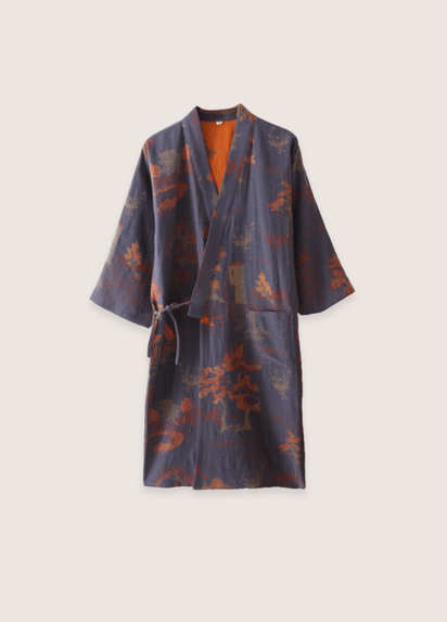 Peignoir Kimono Bleu Pour Femme | Momiji