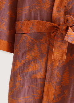 peignoir kimono orange femme