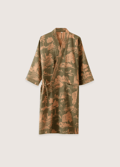 Peignoir kimono | paysage ukiyo Vert