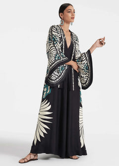 mode femme robe kimono motifs botaniques