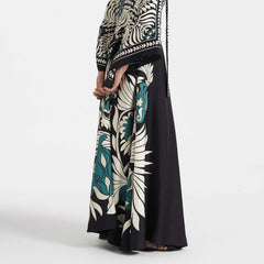 kimono réversible avec motifs botaniques